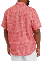 Big & Tall Short Sleeve Coconut Point Fleur de Geo Shirt