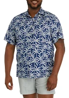 Big & Tall Short Sleeve Palm Party Shirt