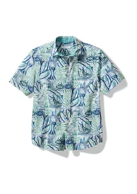 Big & Tall Nova Wave Bermuda Batik Printed Button Down Shirt