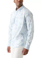 Big & Tall Long Sleeve Sarasota Stretch Misty Fronds Shirt