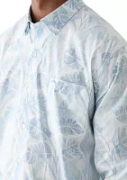 Big & Tall Long Sleeve Sarasota Stretch Misty Fronds Shirt