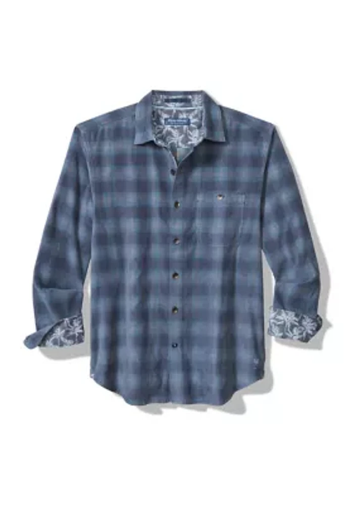 Big & Tall Short Sleeve Coastline Corduroy Ombré Check Shirt