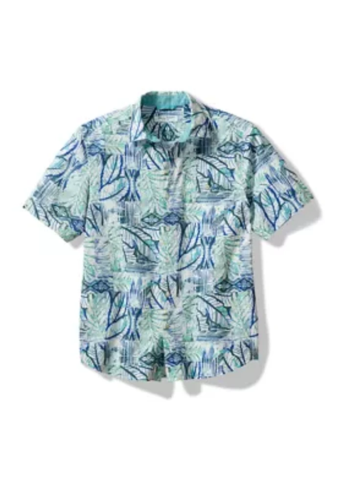 Men's Nova Wave Bermuda Batik Printed Button Down Shirt