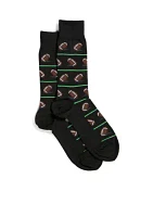 Football Printed Crew Socks - Single Pair