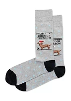 Men's Dachshund Through the Snow Crew Socks