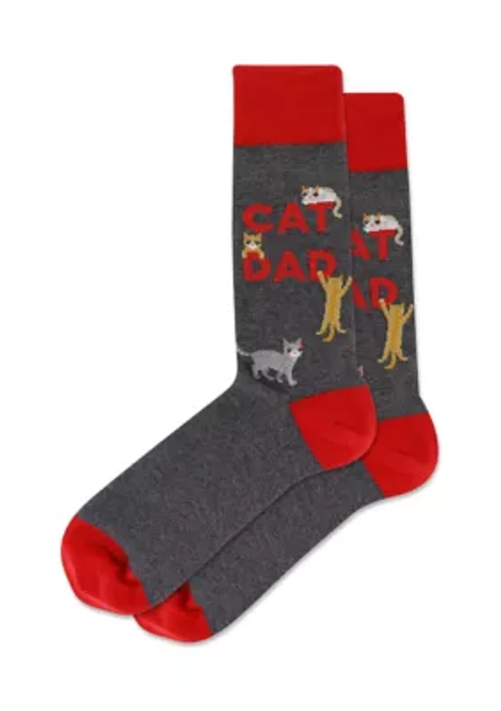 Men's Cat Dad Crew Socks