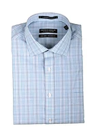 Men's Large Blue Check Print Shirt