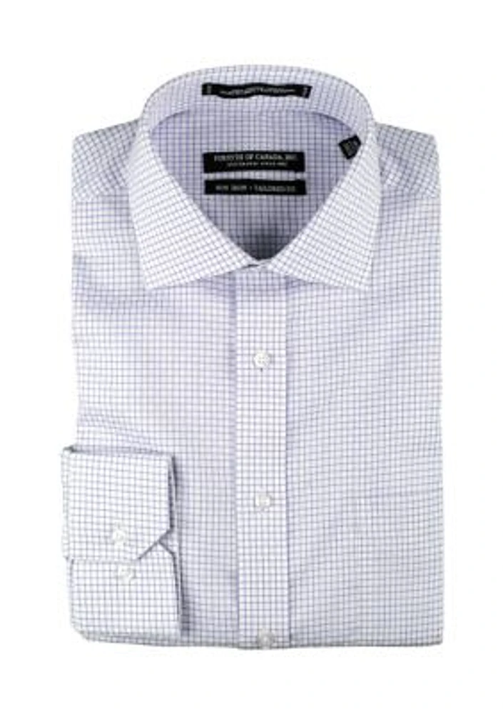 Men's Grid Check Printed Button Down Shirt