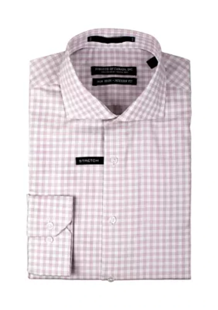 Garnet Twill Checkered Dress Shirt