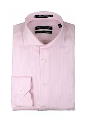 Men's Textured Pink Dress Shirt