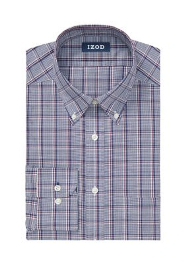 Men's Tall Regular Fit Plaid Dress Shirt