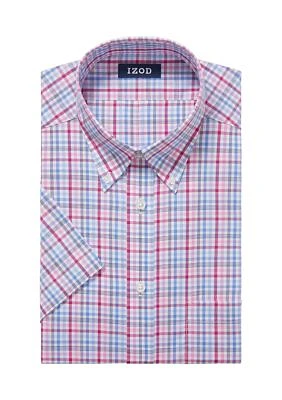 Men's Regular Fit All Over Stretch Short Sleeve Dress Shirt