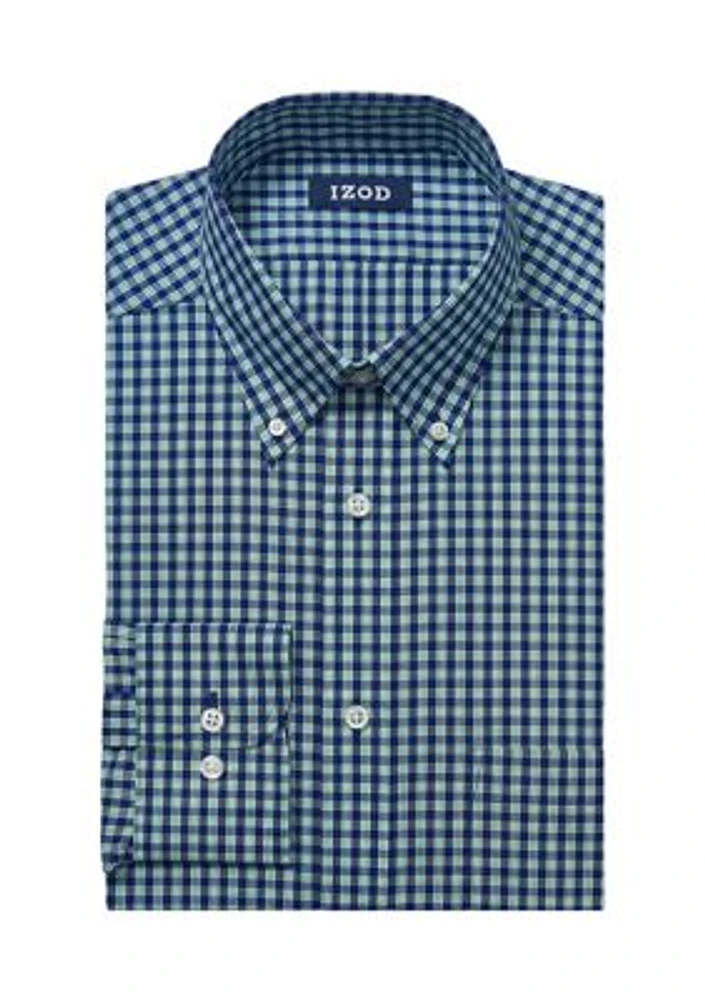 Men's Big Plaid Printed Stretch Dress Shirt