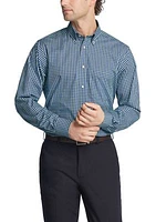 Men's Big Plaid Printed Stretch Dress Shirt