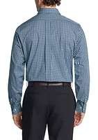 Men's Big Plaid Printed Stretch Dress Shirt