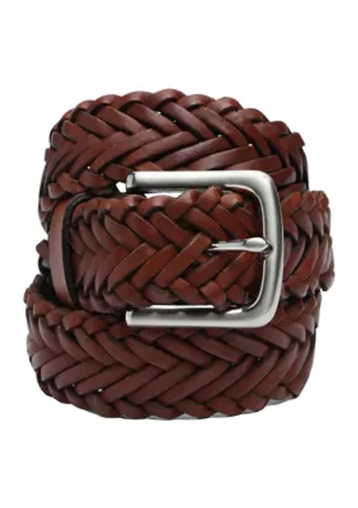 Flat Braided Leather Belt