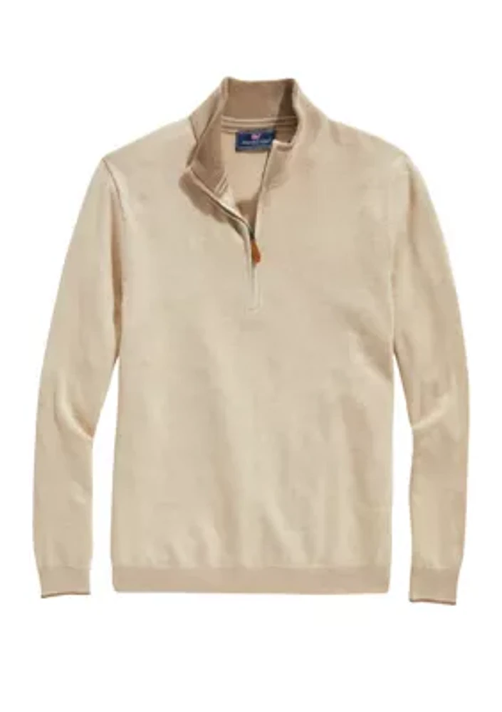 Men's Boathouse Tipping Solid Quarter Zip Sweater