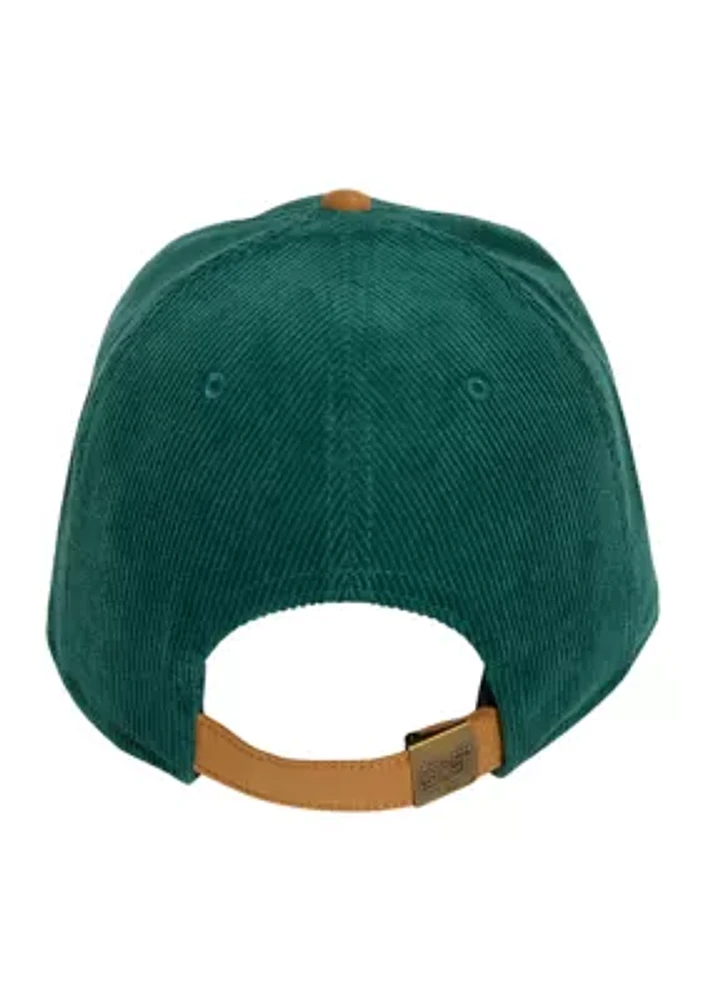 Corduroy and Suede Flat Brim Hat