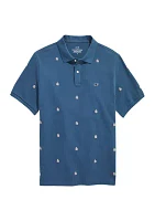 Novelty Embroidered Heritage Pique Polo