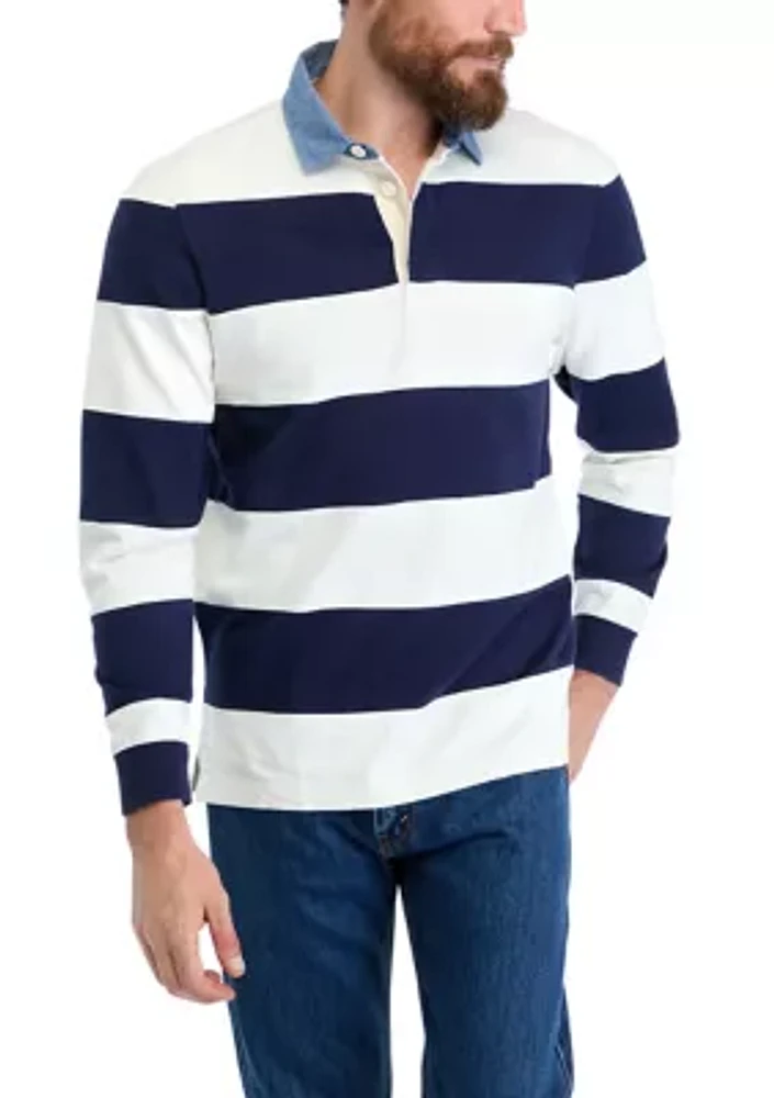 Men's Pieced Stripe Rugby Shirt