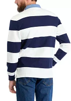 Men's Pieced Stripe Rugby Shirt