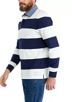 Men's Pieced Stripe Rugby Shirt