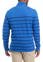 Men's Breton Stripe Saltwater 1/4 Zip Sweater