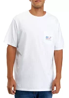 Flag Whale Short Sleeve Graphic Pocket T-Shirt