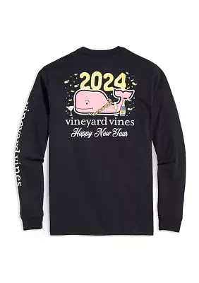 Men's NYE Martini Glass Whale Long Sleeve T-Shirt