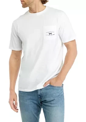 Men's Dog Surf Logo Short Sleeve Pocket Graphic T-Shirt