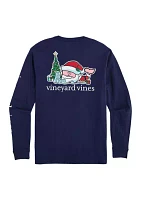 Men's Santa's List Whale Long Sleeve Graphic T-Shirt