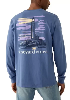 Men's Lighthouse at Dusk Long Sleeve Graphic T-Shirt