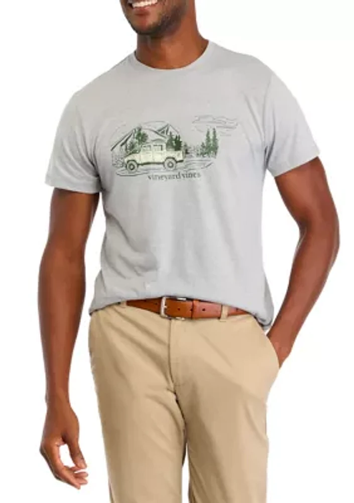 Men's Autumn Drive Whale Scenic Graphic Short Sleeve T-Shirt