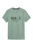 Men's Autumn Camping Whale Scenic Short Sleeve Graphic T-Shirt