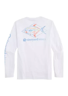 Men's Long Sleeve Painted Permit Fish Harbor Performance T-Shirt