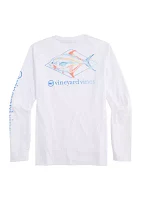 Men's Long Sleeve Painted Permit Fish Harbor Performance T-Shirt