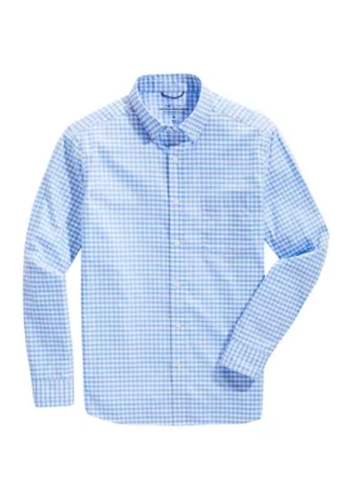 Men's Long Sleeve Classic Gingham Button Down Shirt