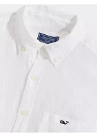 Men's Long Sleeve Solid Linen Shirt