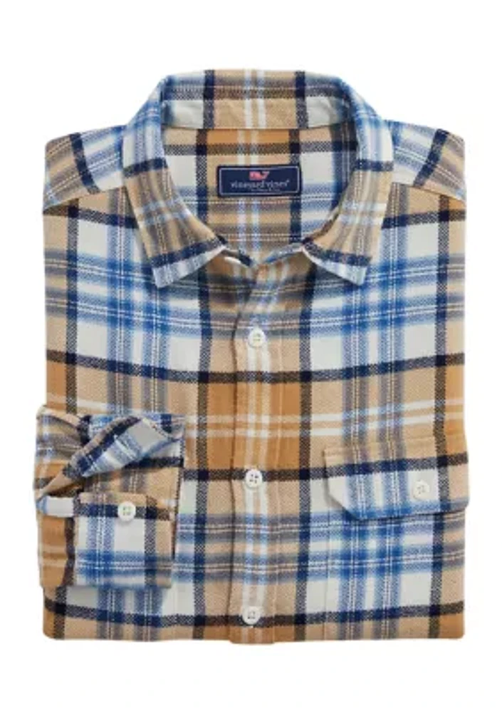 Men's Plaid Herringbone Flannel Work Shirt