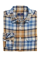 Men's Plaid Herringbone Flannel Work Shirt