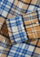 Men's Plaid Herringbone Flannel Work Shirt