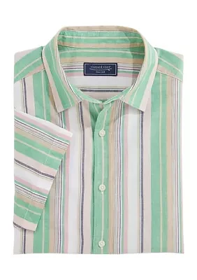 Awning Stripe Casual Short Sleeve Shirt