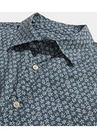 Cotton Short-Sleeve Micro Floral Shirt