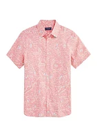 Island Maps Printed Casual Short Sleeve Shirt