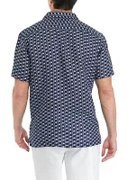 Men's Floral Border Short Sleeve Cabana Shirt