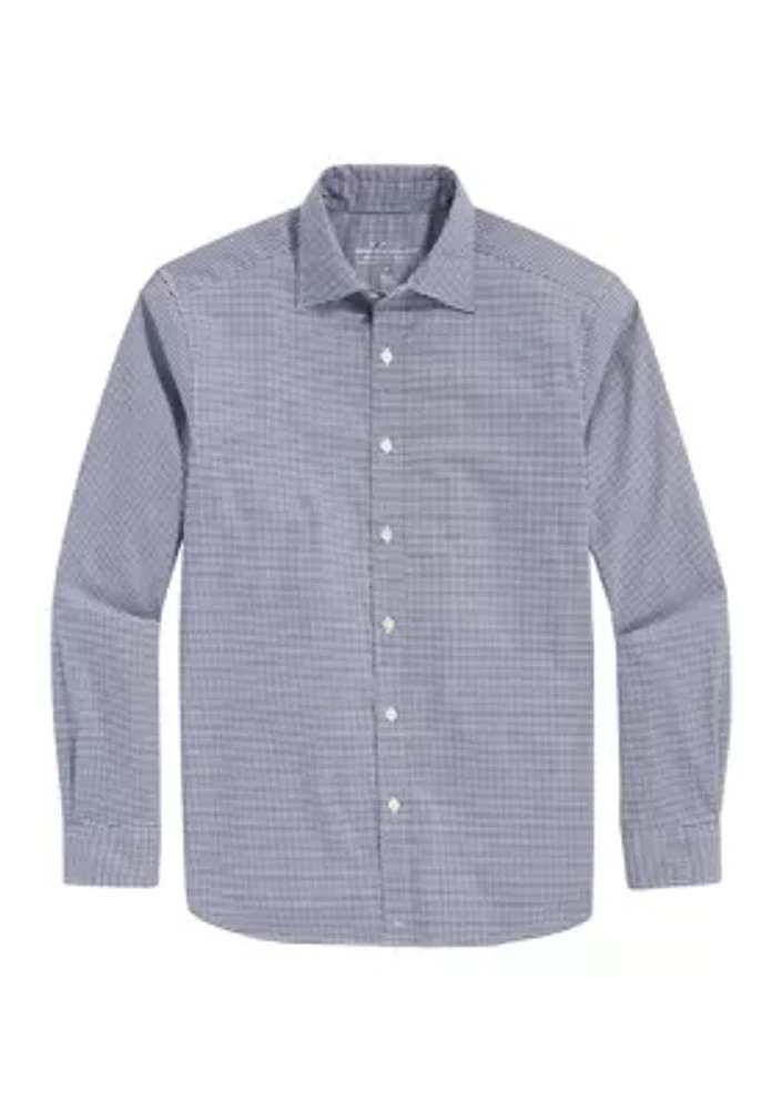 Gingham Spread Collar Dress Shirt