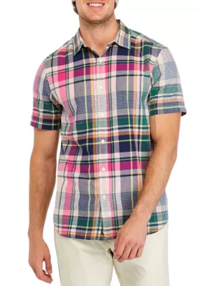 Men's Cotton Madras Plaid Shirt