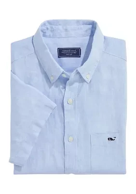 Linen Short-Sleeve Solid Shirt