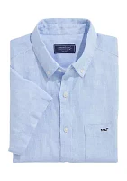 Linen Short-Sleeve Solid Shirt