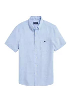 Linen Short-Sleeve Solid Shirt